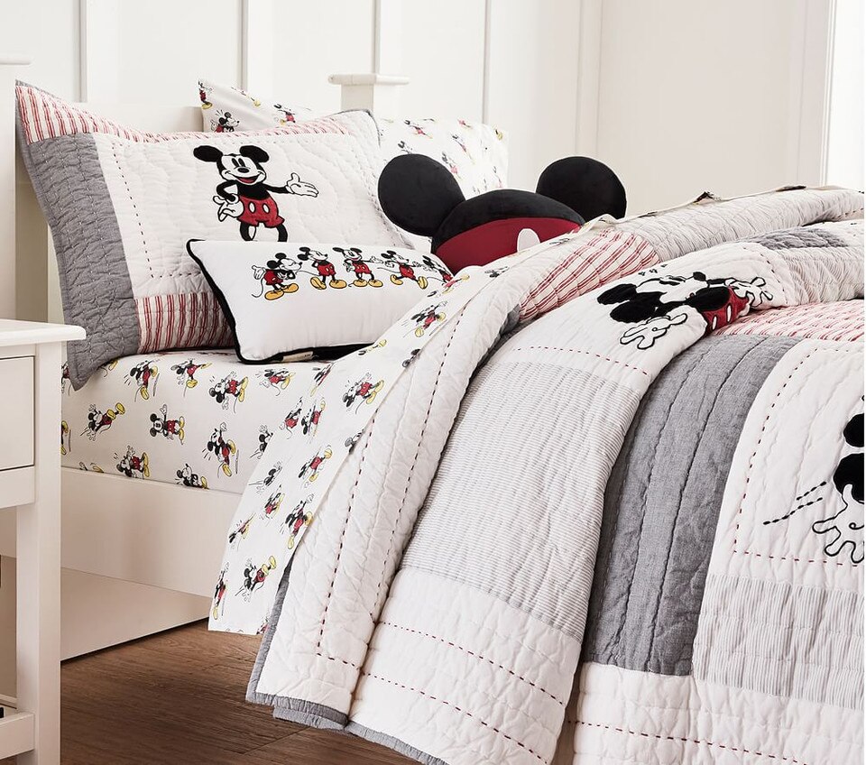 Organic Disney Mickey Mouse Sheet Set & Pillowcase Pottery Barn Kids AU